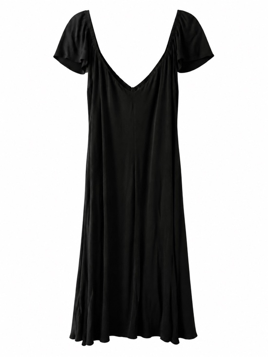Quince Dresses & Skirts - NWT Quince Georgette Short Sleeve Midi DressTrue Black Size XL Minimalist Casual